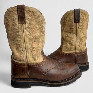 Justin Ivory WK4660 Stampede Cowboy Western Leather Work Rodeo Boots Men's 10 D